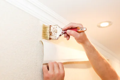 Pose de papier peint à Pietracorbara — revêtements muraux et toiles de verre